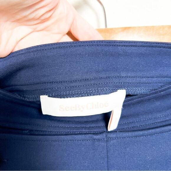 See by Chloé Navy High Waisted Sailor Shorts Blue Lagoon Chloe size Small - Picture 7 of 10